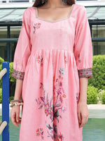 Thumbnail for Joban Fashion Pink Position Digital Print With Position Foil Kurta Set