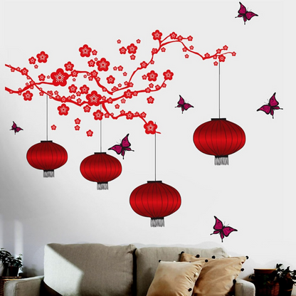 Decals Design Chinese Lamps in Double Sheet Wall Sticker - Dista