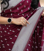 Thumbnail for Preksha Creation Banarasi Women Brown Saree With Zari Work - Distacart