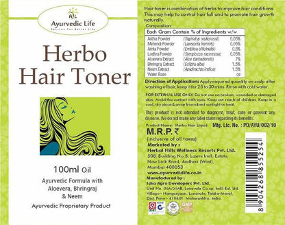 Ayurvedic Life Herbo Hair Toner - Distacart