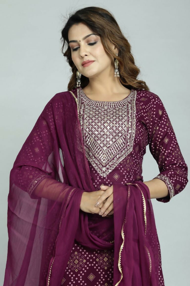 Alvano Women's Attractive And Stylish Rayon A Line Kurta With Pant And Dupatta - Distacart