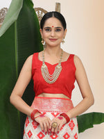 Thumbnail for Astita Linen Cotton Red & White Saree