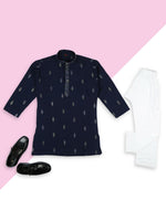 Thumbnail for Joban Fashion Kids Island Traditional Ethnic Wear with Silk Sequence Embroidery Kurta and Pyjama Set - Blue - Distacart