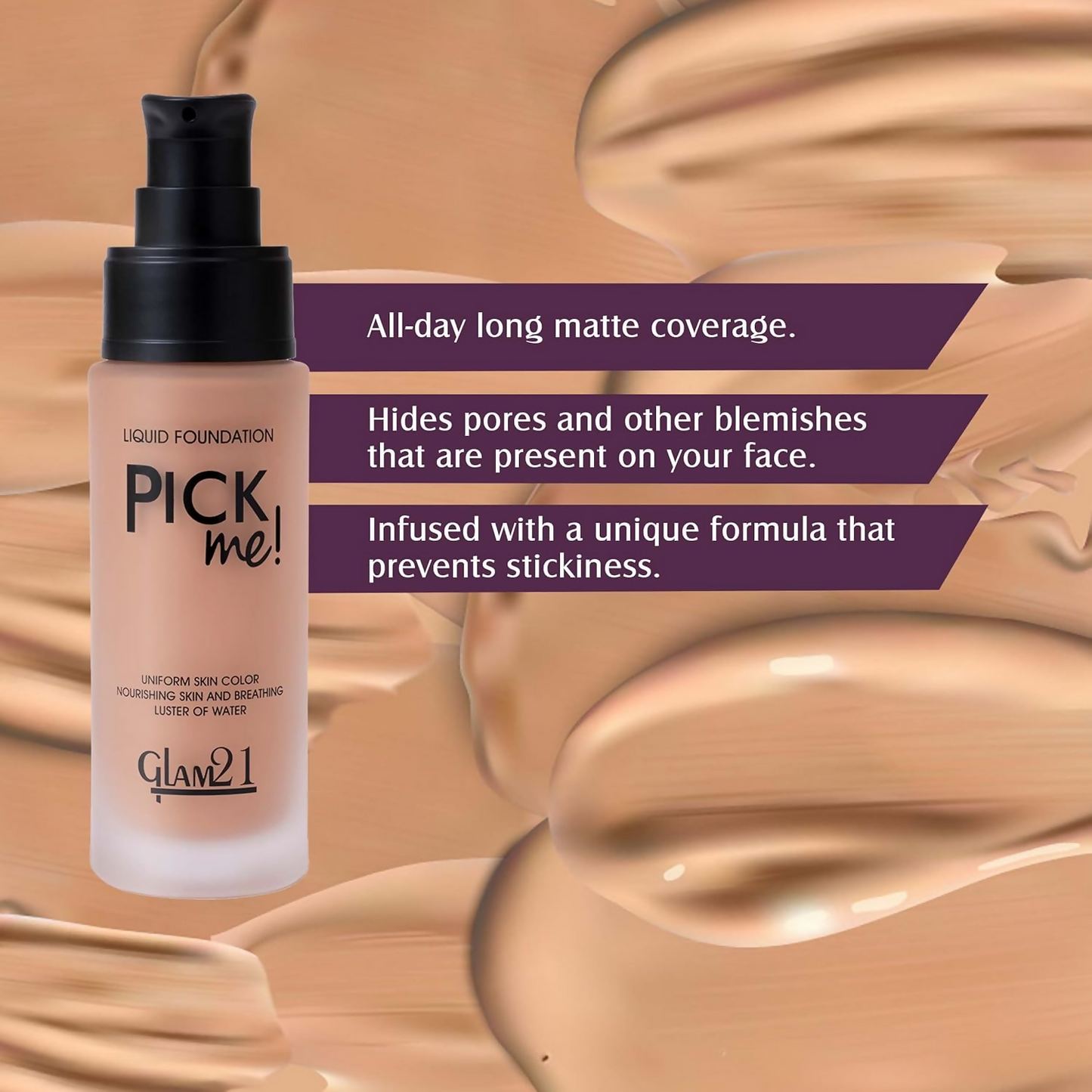 Glam21 Pick Me Matte Foundation - Amber - Distacart
