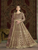 Anaita Coffee Embroidered Net Anarkali Suit - Distacart