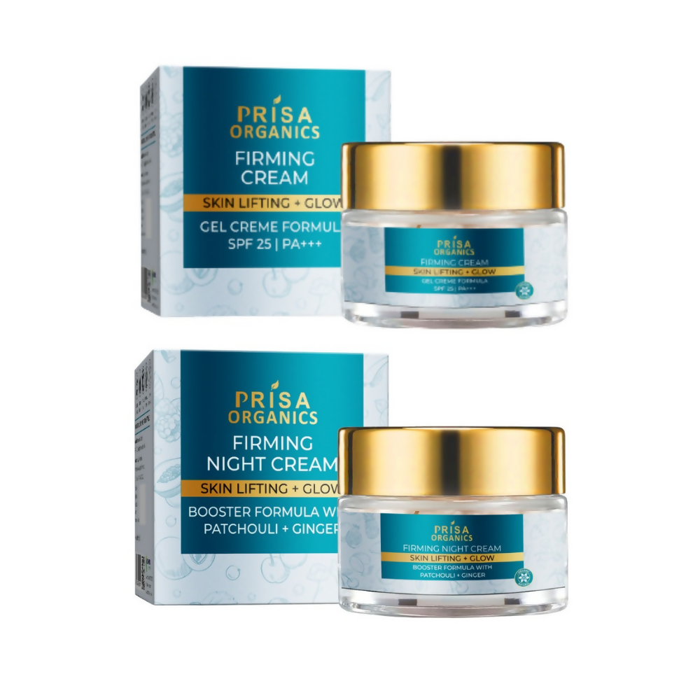 Prisa Organics Skin Firming + Anti Ageing Day Cream SPF 25 PA+++ and Skin Firming Night Cream Combo - Distacart