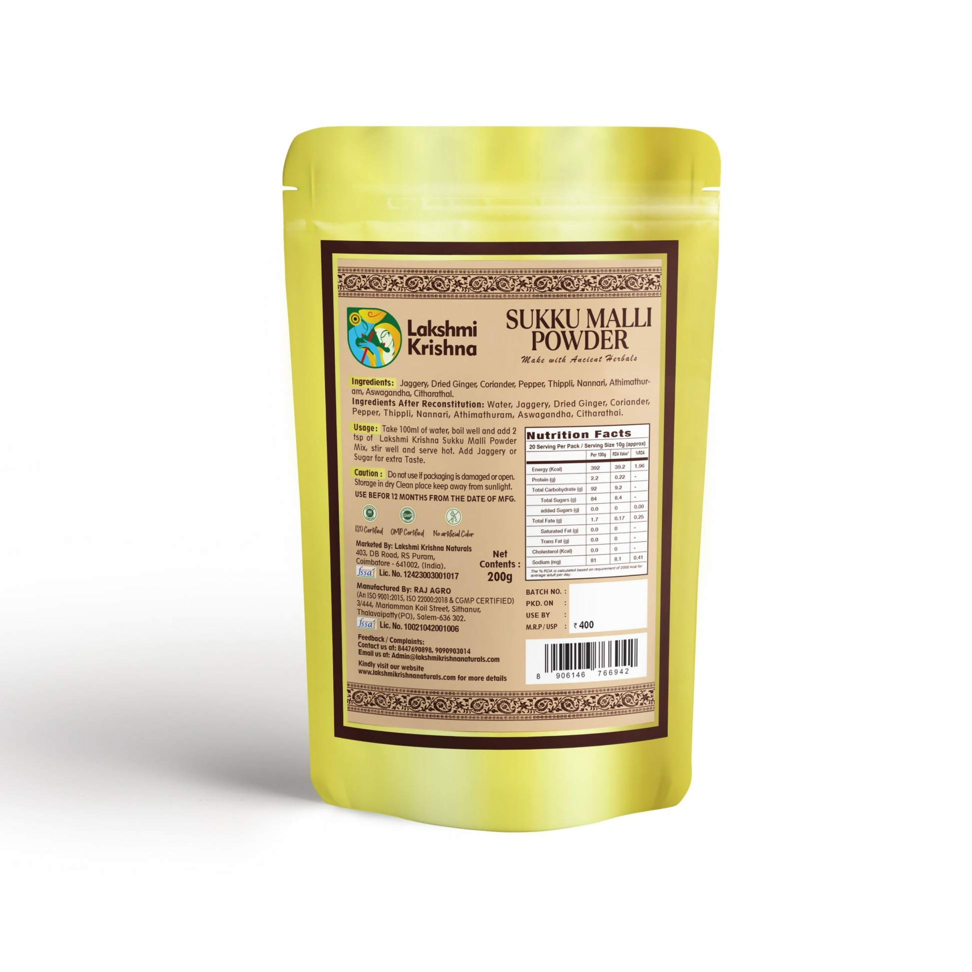 Lakshmi Krishna Naturals Sukku Malli Powder