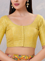 Thumbnail for Joban Fashion Women Silk Yellow Stitched Blouse - Distacart