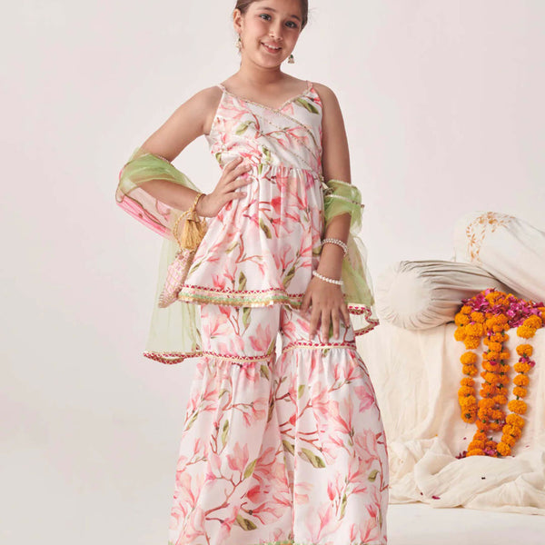 Joban Fashion Girl's Multi Color Sharara Set