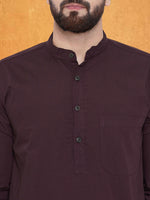 Thumbnail for Even Apparels Men's Pure Cotton Maroon Kurta - Distacart