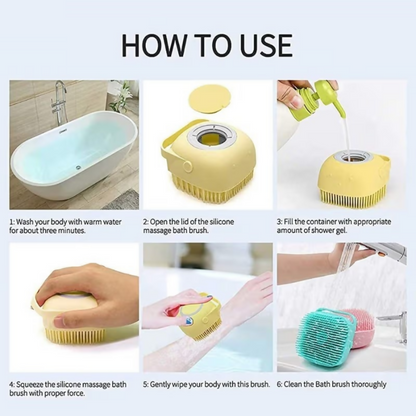 Bronson Professional Silicone Shower Scrubber Exfoliating Bath Brush - Dista