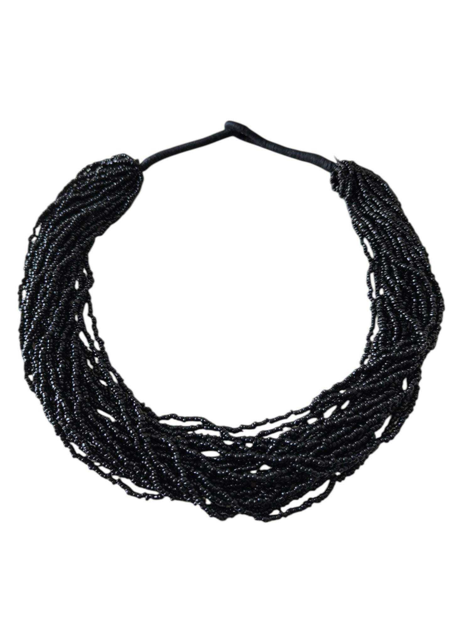 Inhanns Handmade Beaded Multilayer Necklace, 20 Layers - Black - Distacart