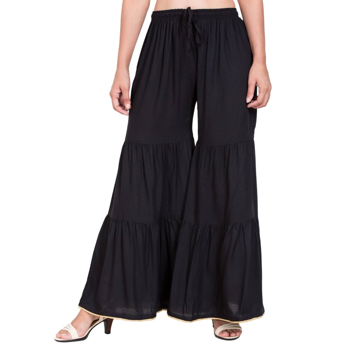 Asmaani Black Color Solid Plain Gharara