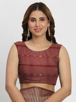 Thumbnail for Astita Linen Cotton Maroon Saree