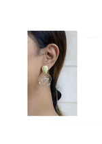 Thumbnail for Joban Fashion Women Brass Golden White Ad Earrings - Distacart