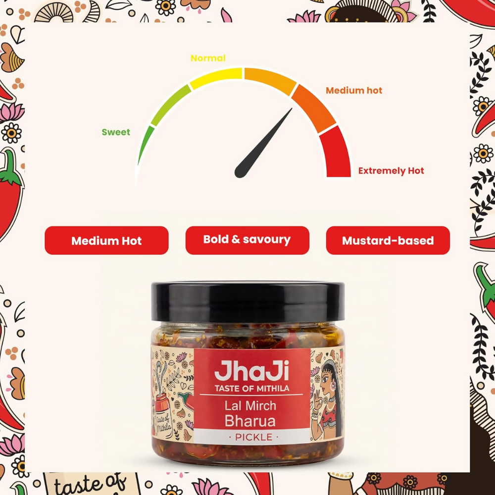 Jhaji Store Lal Mirch Bharua Achar (Stuffed Red Chilli Pickle) - Distacart