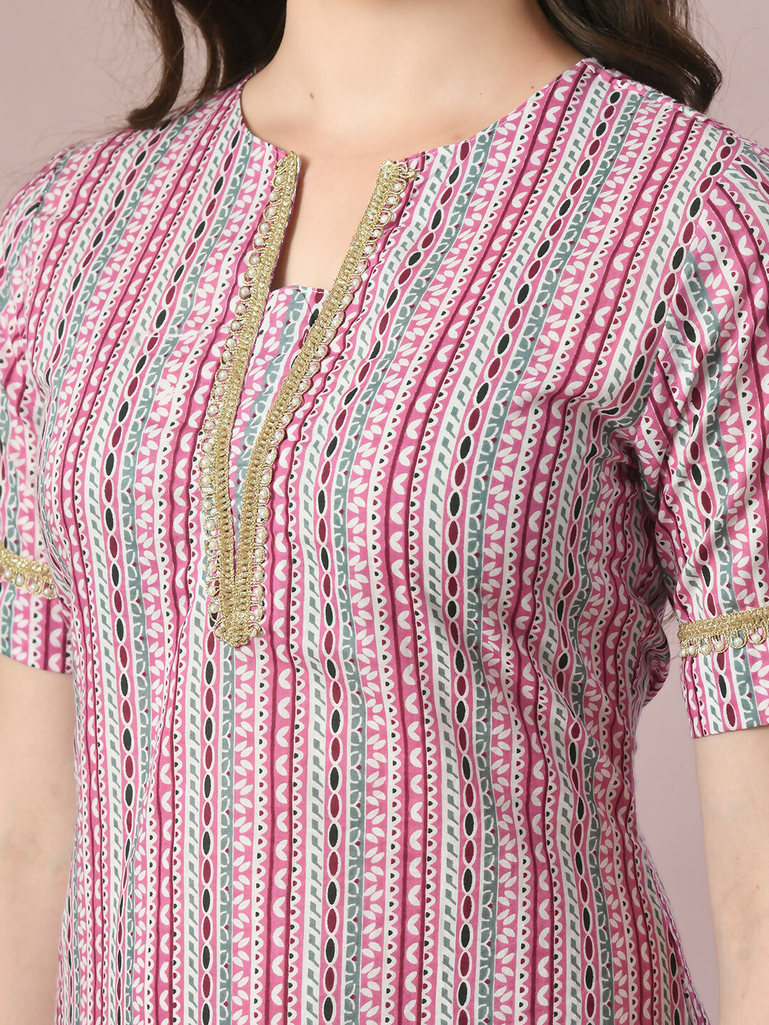 Myshka Women's Multi Printed Cotton Straight Party Kurta Set - Distacart