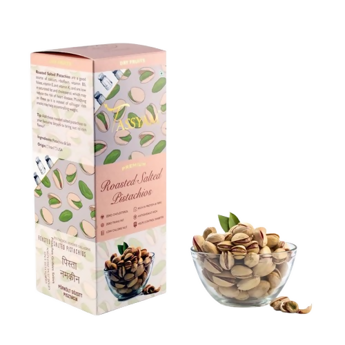 Tassyam Organics Premium Roasted Salted Pistachios Namkeen Pista - Box - Distacart