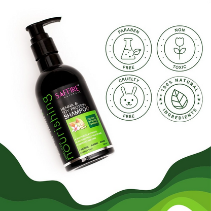 Saffire Naturals Henna & Soy Protein Deep Root Nourishing Shampoo - Distacart