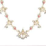 Thumbnail for Nuyug 22K Gold Plated Regal Enamel Bloom Pearl Drop Necklace