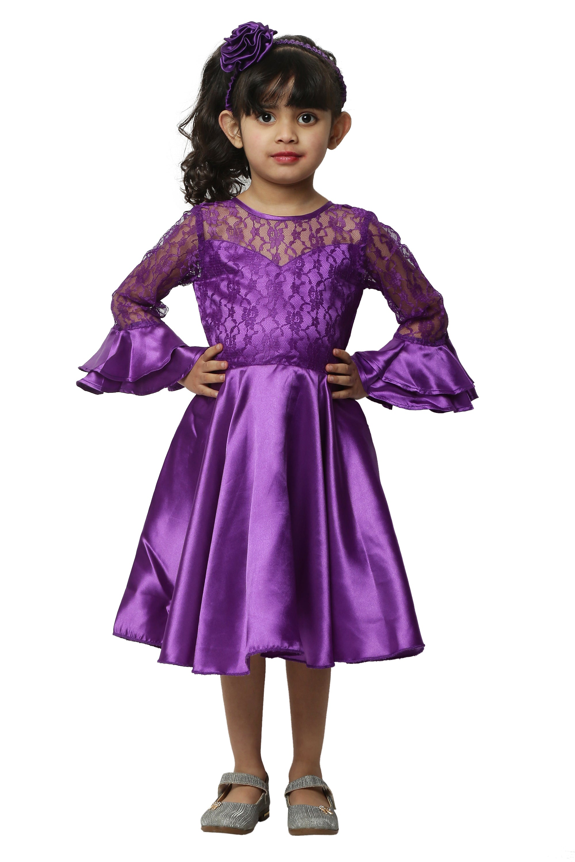 Asmaani Kids Party Wear Stylish Dresses, Perfect for Parties, Functions & Vacations - Purple - Distacart