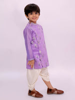 Thumbnail for Lil Drama Mishti Purple Kurta Dhoti Set For Boys