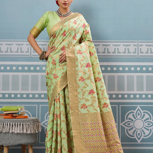 Astita Sea Green Silk Saree