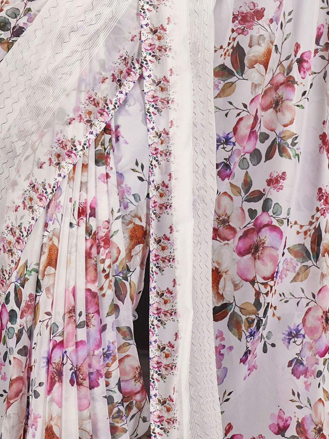 Mitera Floral Printed Pure Georgette Saree - Distacart