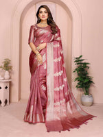 Thumbnail for Aastha Fashion Dusty Rose Soft Organza Silk Weaving Saree - Distacart