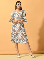 Thumbnail for Myshka Women's White A-Line Party Dress - Distacart