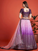 Thumbnail for Tulsi Art Captivating Purple Sequins Chinon Function Wear Lehenga Choli