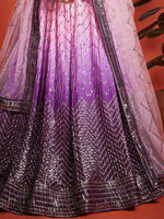 Thumbnail for Tulsi Art Captivating Purple Sequins Chinon Function Wear Lehenga Choli