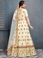 Thumbnail for Tulsi Art Cream Embroidered Silk Bridal Lehenga Choli