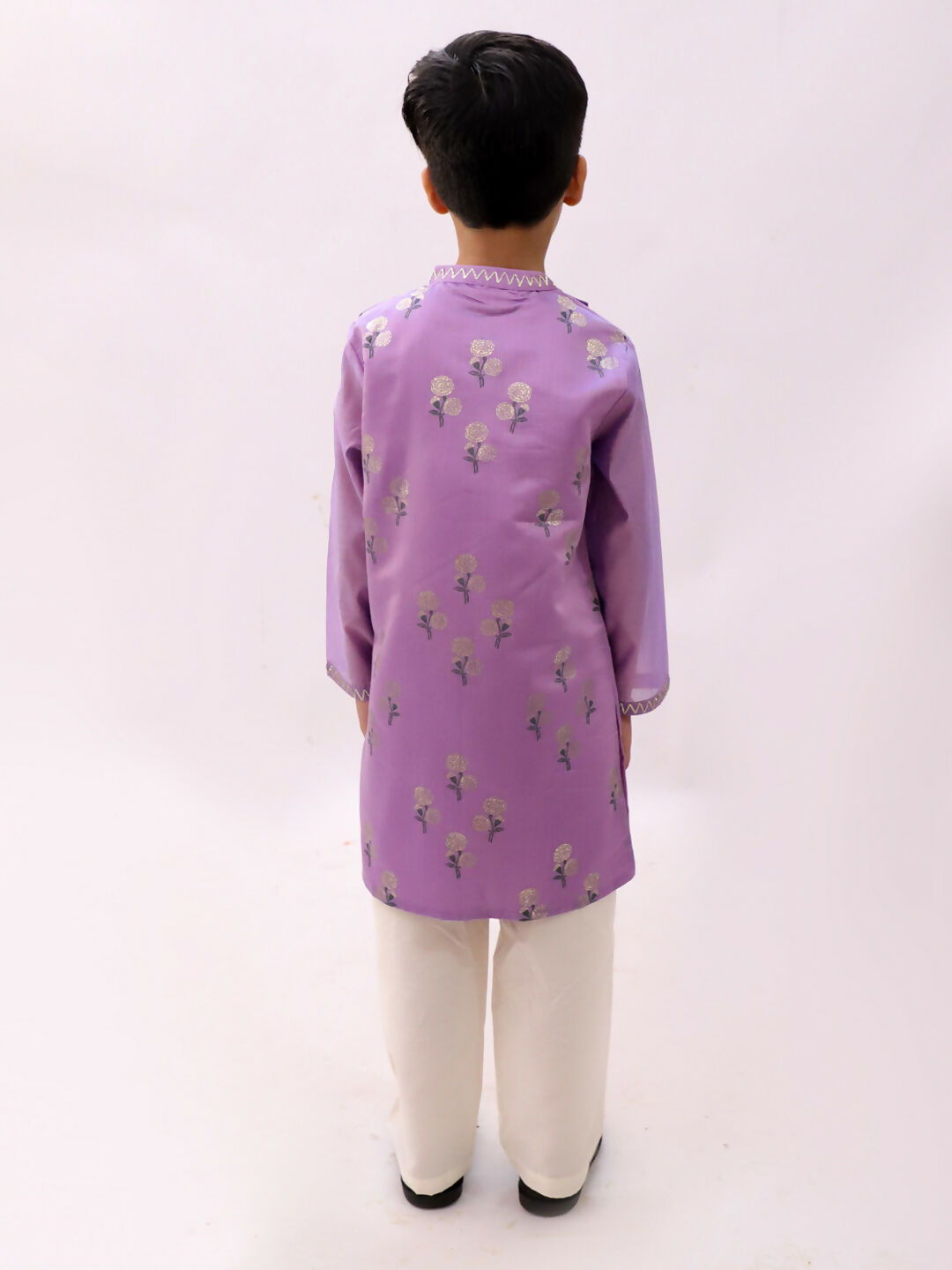Lil Drama Mishti Purple Kurta Pyjama Set For Boys