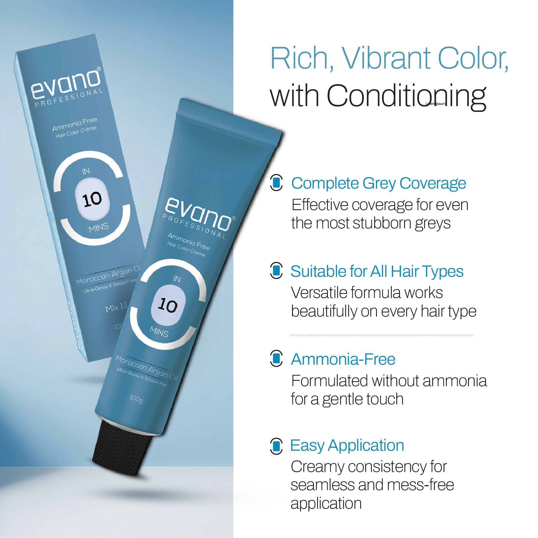 Evano Professional Creme Hair Colour Darkest Brown for Women & Men - Distacart