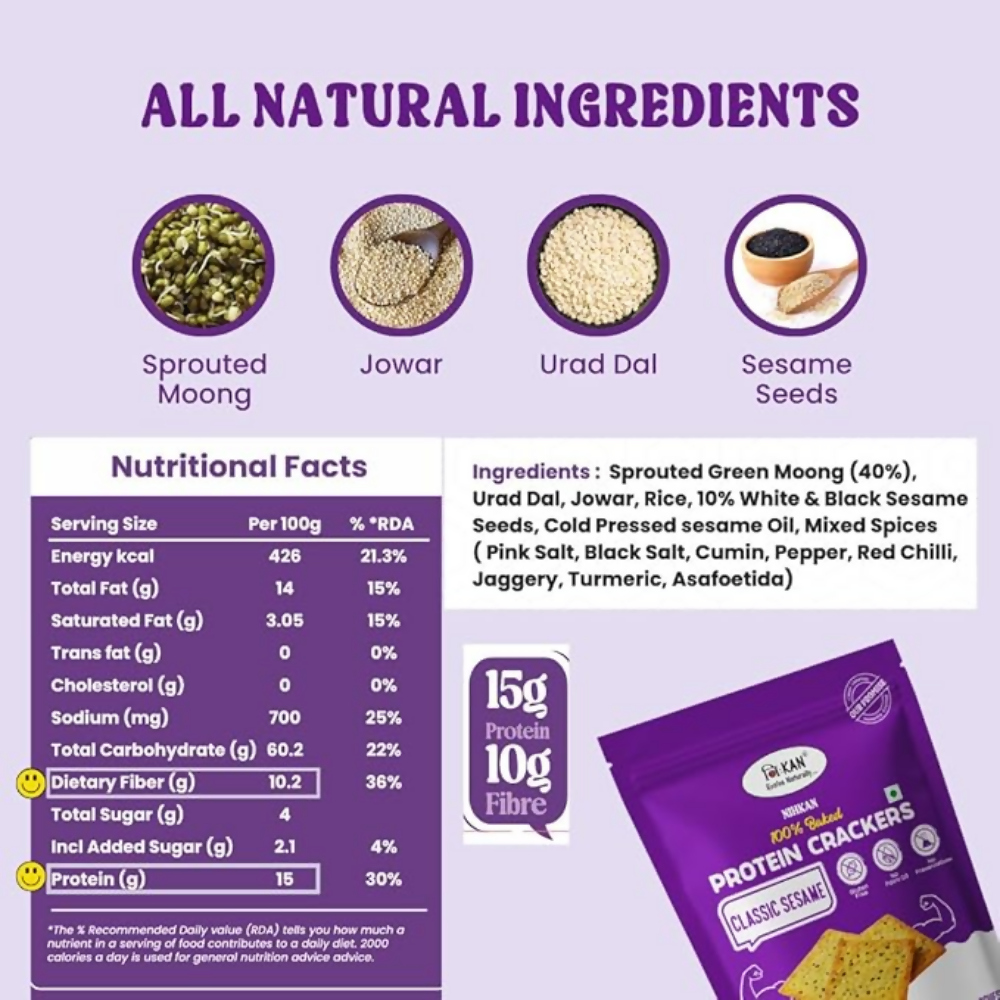 NIHKAN Classic Sesame Protein Crackers - Dista