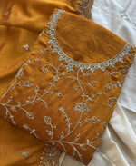 Thumbnail for KC Yellow Silk Straight Suit For Women Heavy Embroidery Work - Dista