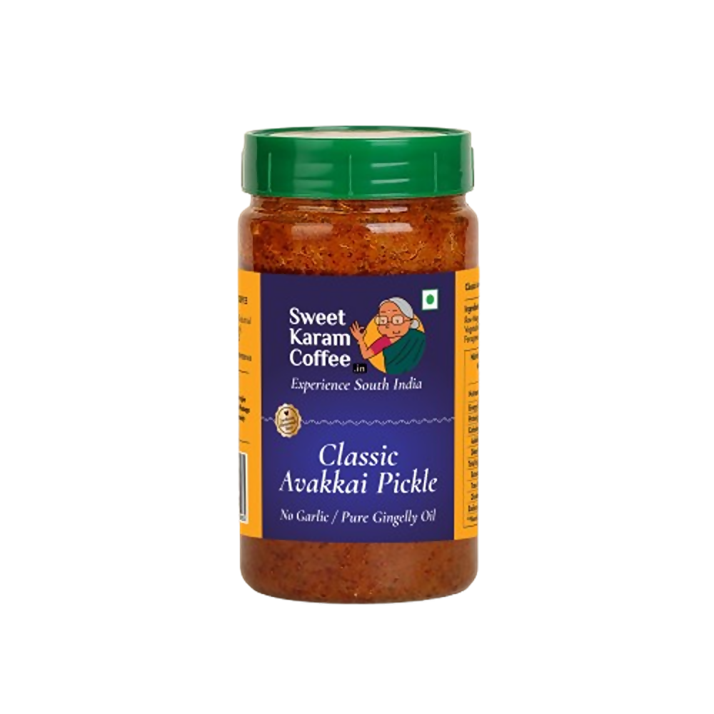 Sweet Karam Coffee Classic Avakkai Pickle (No Garlic Raw Mango Pickle) - Dista