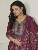 Thumbnail for Jyoti Fashion Women's Multicolor Pashmina Digital Printed Kurta with Trouser & Dupatta - Distacart
