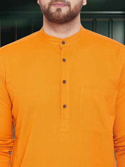 Even Apparels Men's Pure Cotton Yellow Kurta - Distacart