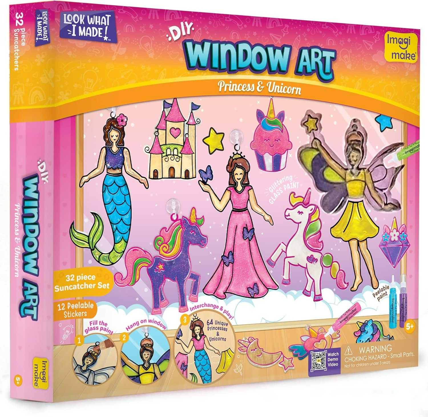 Imagimake Window Art Princess & Unicorn Suncatcher Kit Unicorn Toys for Girls Age 5-8 Craft Kits - Distacart