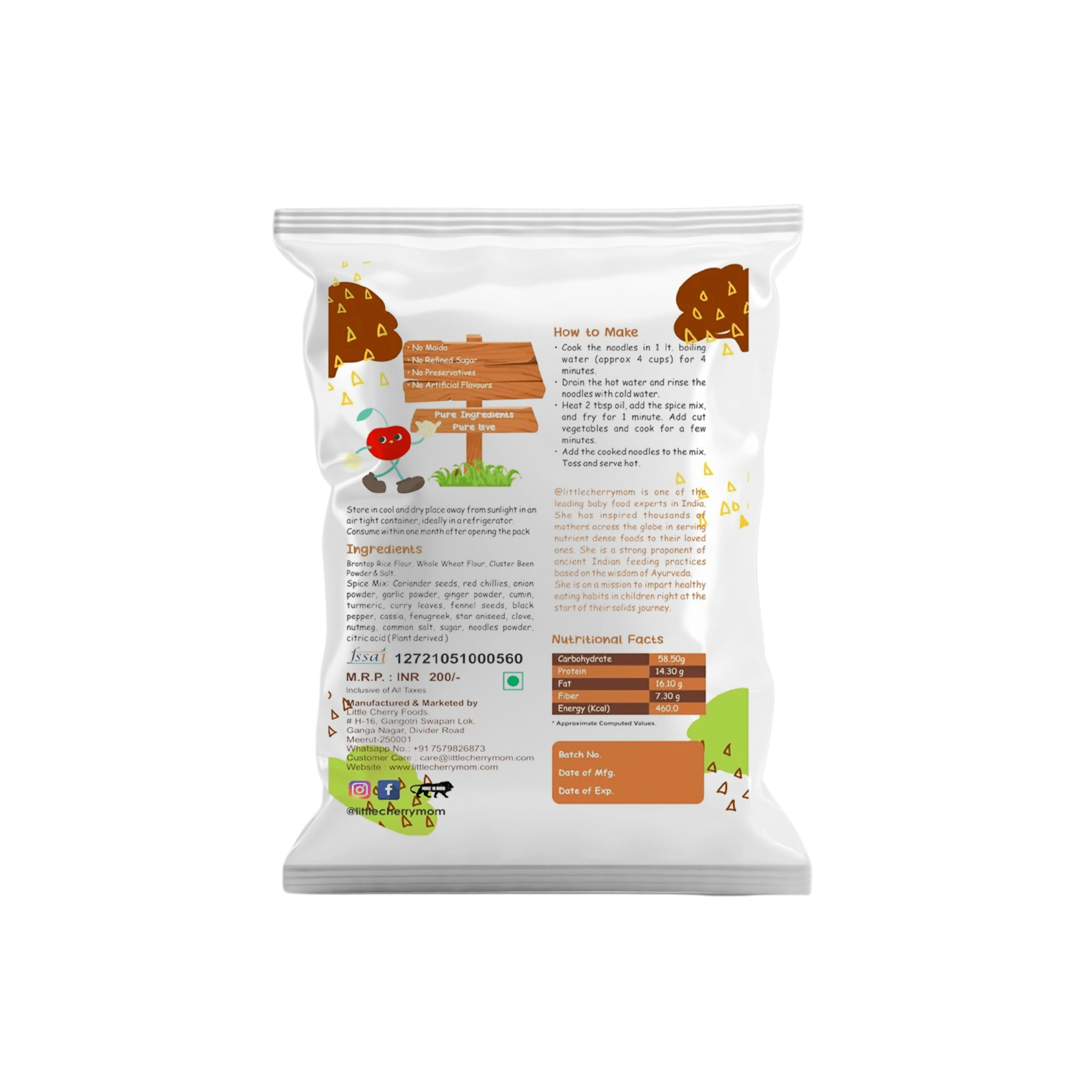 Littlecherrymom Browntop Millet Instant Noodles - Distacart