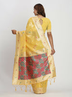Thumbnail for Astita Linen Cotton Yellow Saree