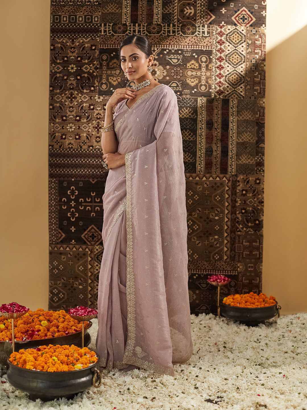 kasee Embellished Embroidered Pure Silk Saree - Distacart