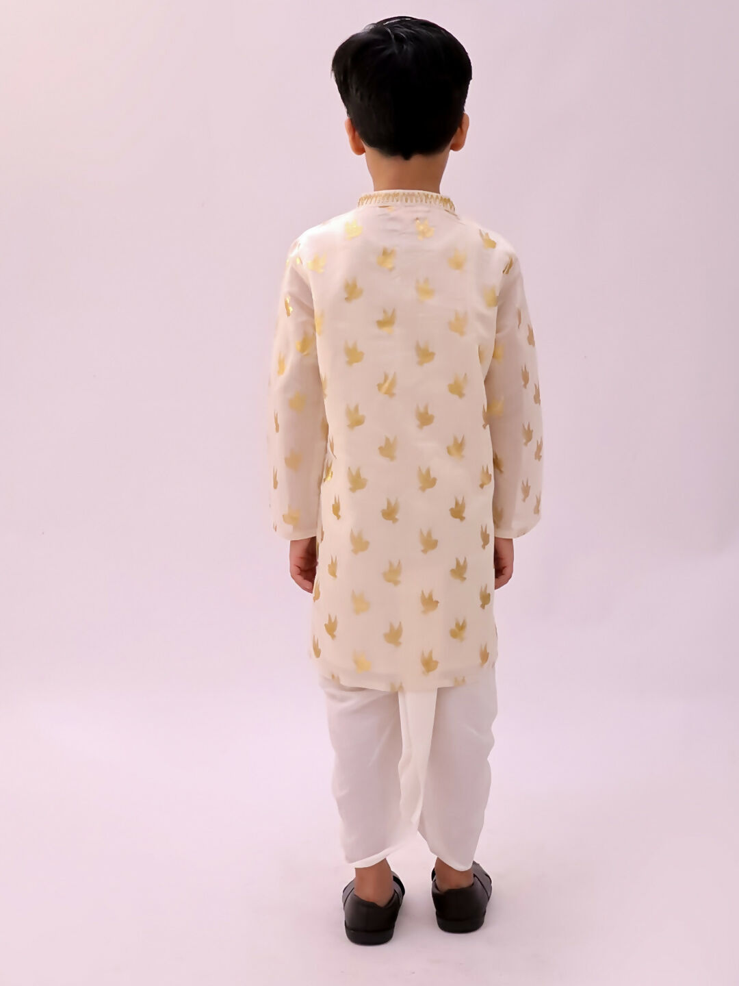 Lil Drama Mishti Off White Kurta and Dhoti For Boys