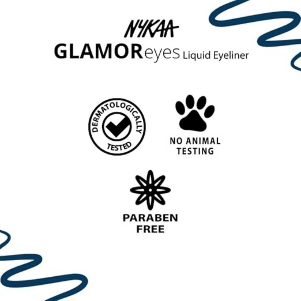 Nykaa Glamoreyes Waterproof & Smudgeproof Coloured Natural Liquid Eyeliner - Blue - Dista