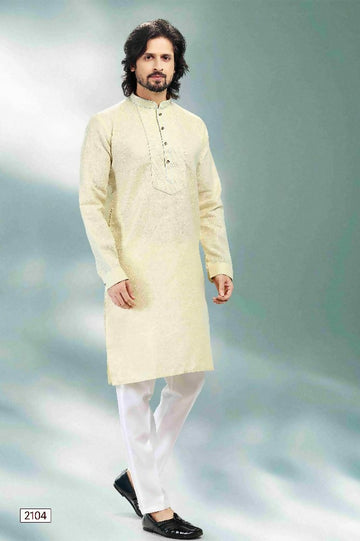 Raivat Ethnic Linen Cotton Pintux Work Kurta Pajama In Pista Green Colour - Dista