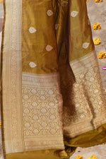 Thumbnail for Joban Fashion Olive Pure Katan Pure Handloom Banarasi Silk Saree