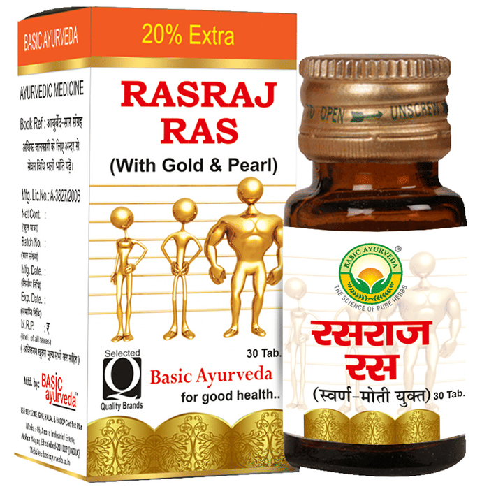 Basic Ayurveda Rasraj Ras with Gold & Pearl - Distacart