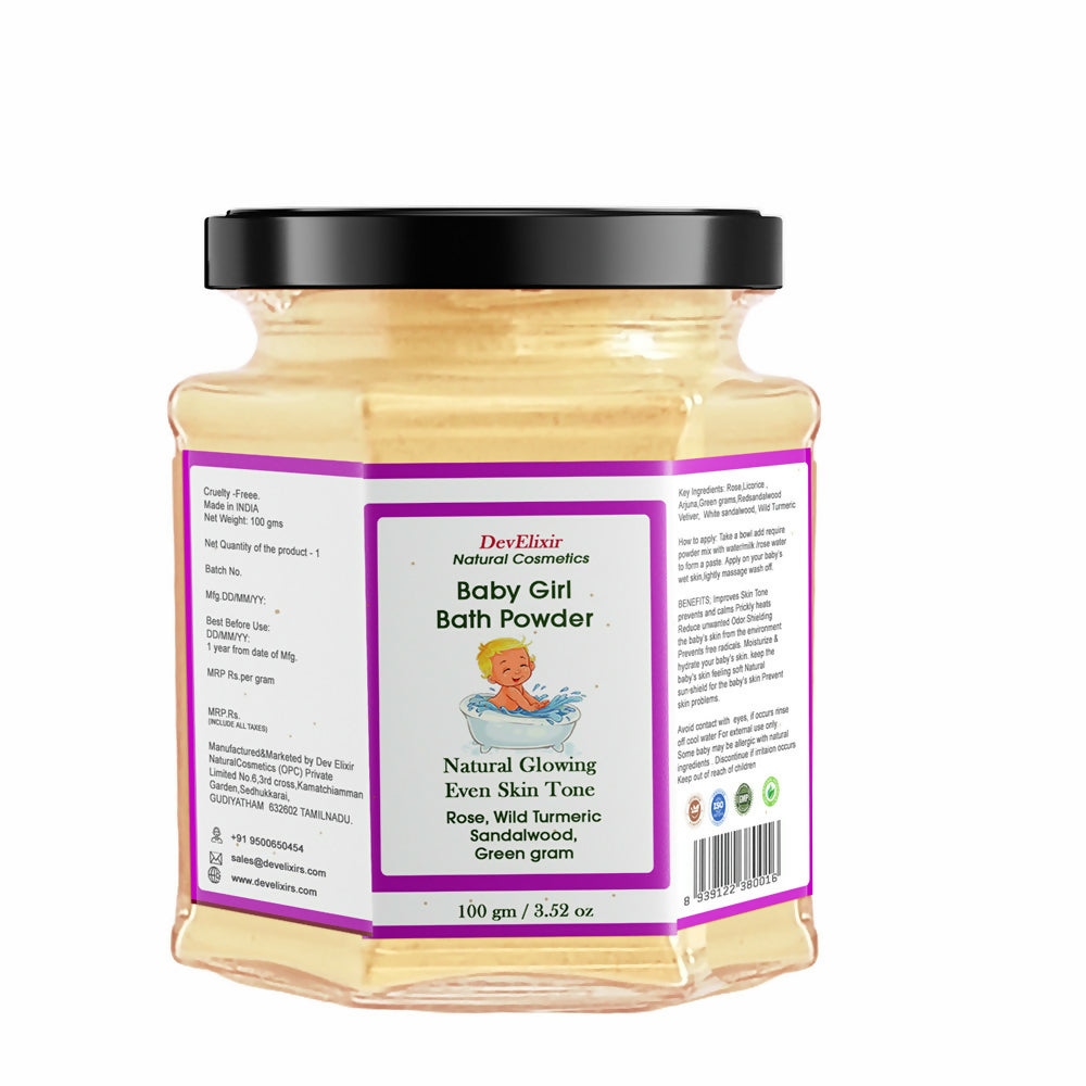 Baby Girl Bath Powder skin brignten and even skintone develixir natural cosmetics copy
